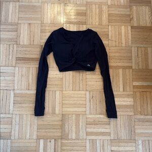 Black Long Sleeve Sports Bra